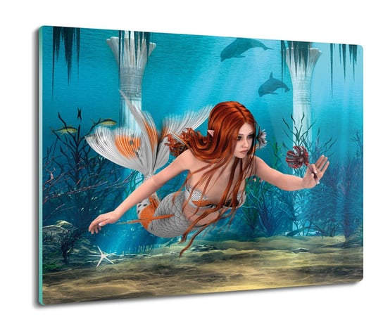 osłona płyty kuchennej Syrena delfiny rafa 60x52, ArtprintCave ArtPrintCave