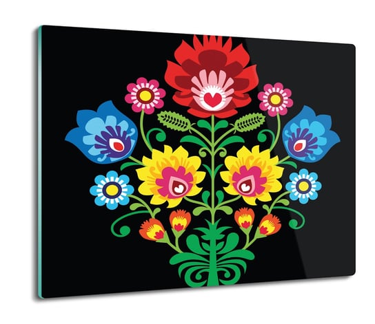 osłona płyty kuchennej Wzór ludowy kwiaty 60x52, ArtprintCave ArtPrintCave