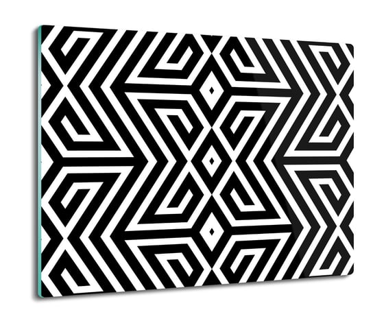 osłona płyty kuchennej Zygzaki biały czarny 60x52, ArtprintCave ArtPrintCave