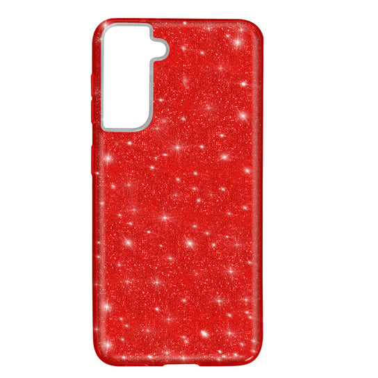 Osłona tylna Samsung Galaxy S21 Glitter Zdejmowana Sztywna silikonowa czerwona Avizar