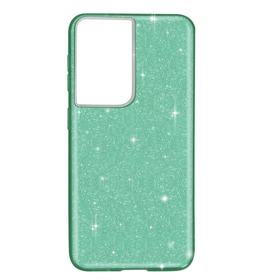 Osłona tylna Samsung Galaxy S21 Ultra Glitter Zdejmowana Sztywna silikonowa zielona Avizar