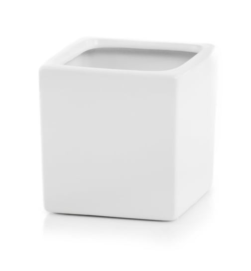 Osłonka biała kostka kwadratowa doniczka 18x18 cm Aleja Kwiatowa