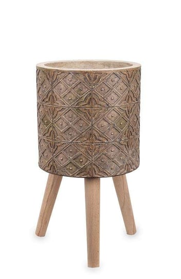 Osłonka Brązowa na drewnianym stojaku ceramiczna H:55 Art-Pol