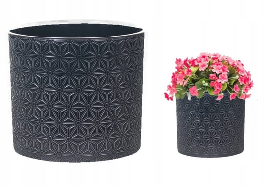 Osłonka ceramiczna na kwiaty granitowa ozdobna 11 cm Lazur Inna marka