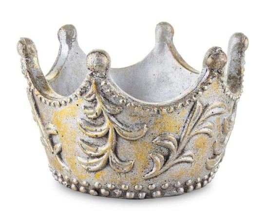 Osłonka ceramiczna srebrna korona H: 12 cm Art-Pol