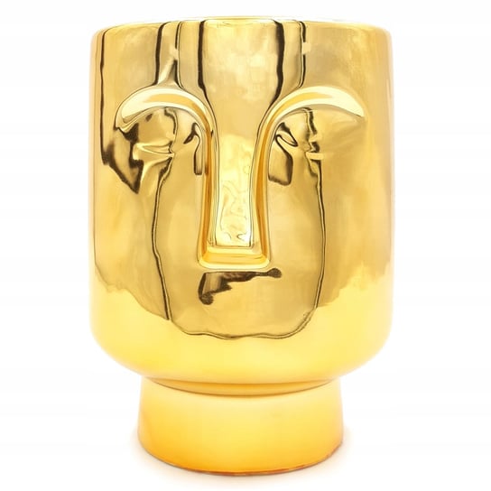 Osłonka doniczka złota głowa nowoczesna ceramiczna wazon 21 cm Inny producent