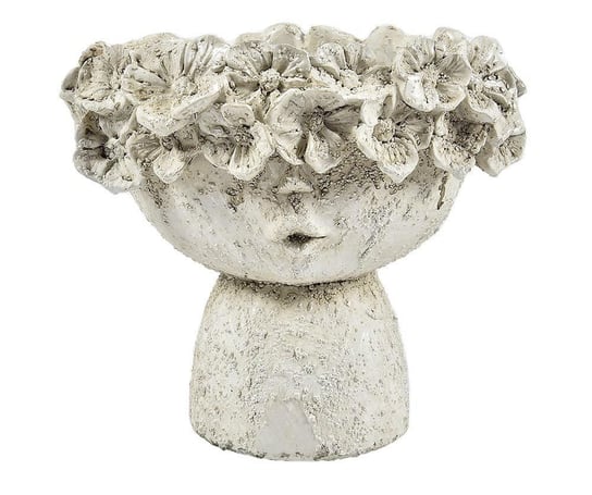 Osłonka Głowa w Kwiatach biała wys. 15cm BELLDECO Belldeco
