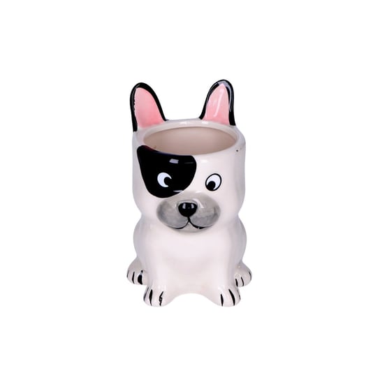 Osłonka na doniczkę ceramiczna pies buldog biały Inna marka