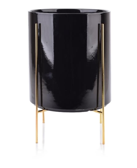 Osłonka na złotej podstawie Gwyneth 23x36 cm : Kolor - Czarny MIA home