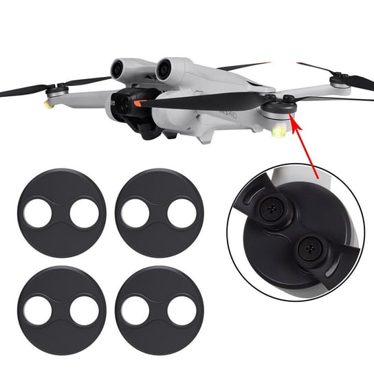 Osłony zaślepki silnika do drona DJI Mini / Mini 2 / Mini SE / Mini 3 Pro (4 szt.) (Czarne) Flyzen