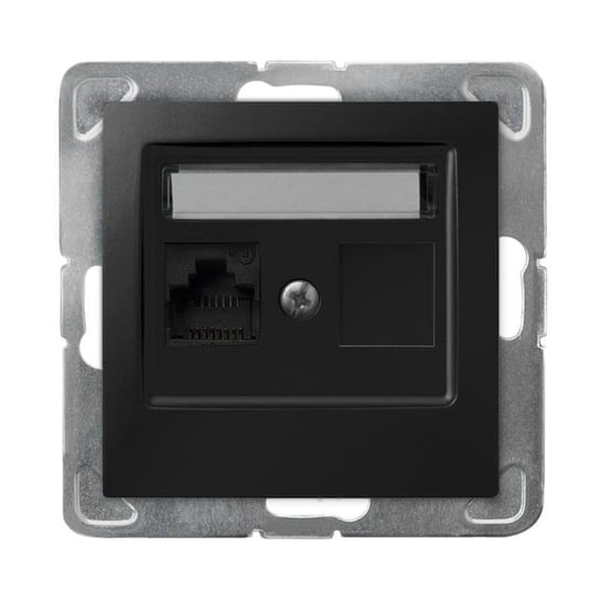 Ospel Impresja czarny - gniazdo komputerowe kat.5e GPK-1Y/K/m/33 OSPEL