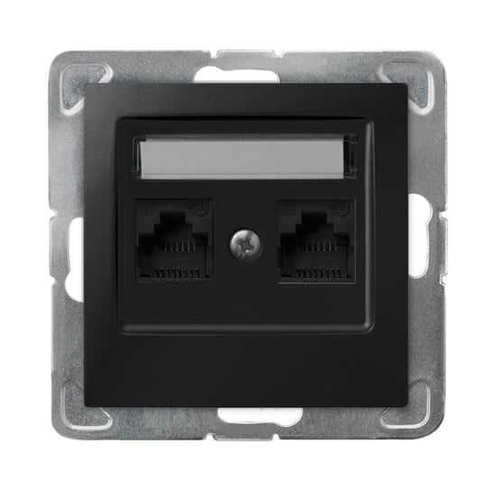 Ospel Impresja czarny - gniazdo komputerowe kat.5e GPK-2Y/K/m/33 OSPEL