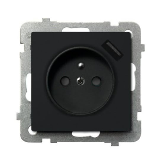Ospel Sonata czarny - gniazdo z uziemieniem + USB GP-1RZPUSB/m/33 OSPEL
