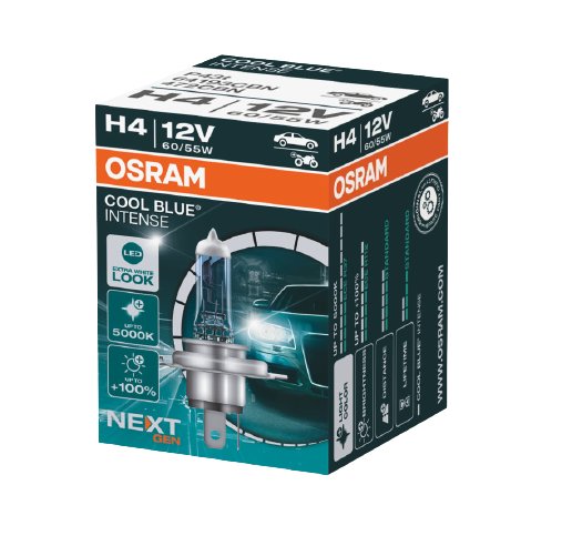 Osram COOL BLUE Intense NextGen H4 P43t 12V 60/55W 1 szt. + Osram W5W Intense Osram