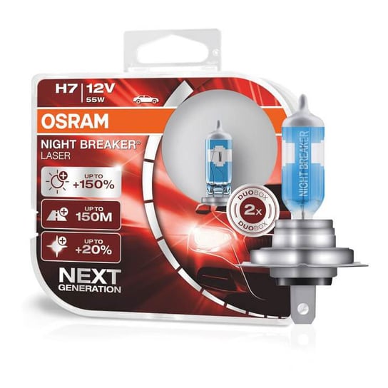 OSRAM H7 12V 55W NIGHT BREAKER LASER +150% 2SZT Osram