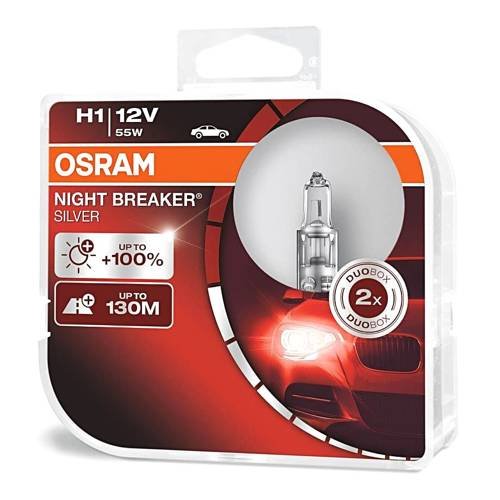 OSRAM Żarówki H1 Night Braker SILVER +100% DUOBOX Osram
