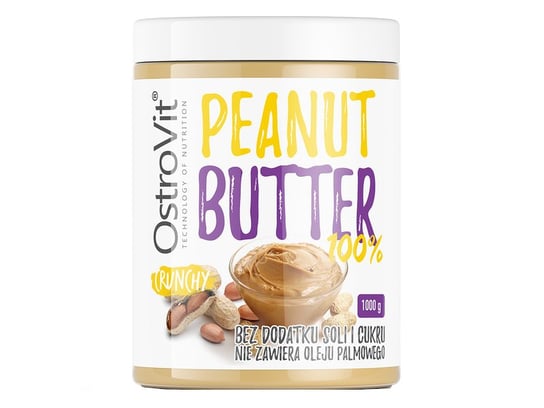OSTROVIT 100% Peanut Butter 1000 g Crunchy, OstroVit