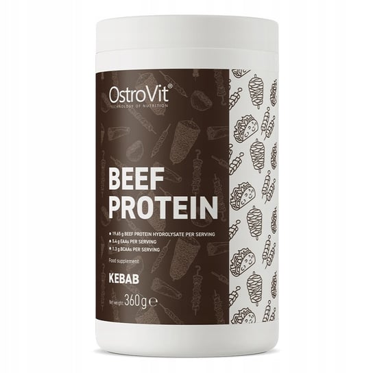 OstroVit Beef Protein 360 g BIAŁKO Wołowe KEBAB Hydrolizat MASA BCAA EAA OstroVit