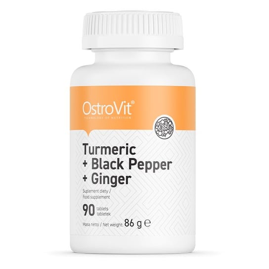 OstroVit, Turmeric + Black Pepper + Ginger, Suplement diety, 90 tab. OstroVit