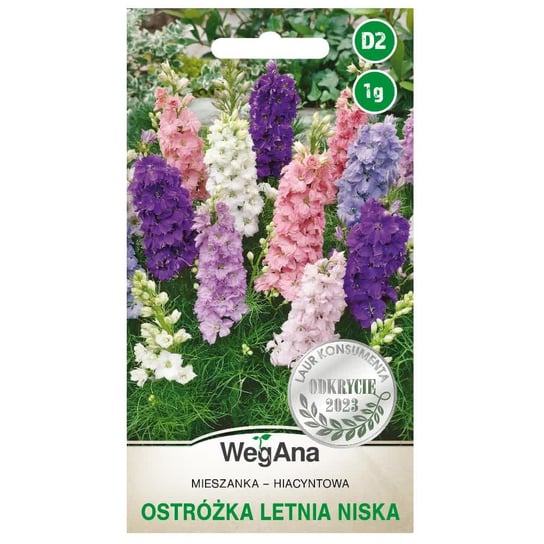 Ostróżka letnia niska Hiacyntowa mieszanka nasiona 1g - WegAna WegAna