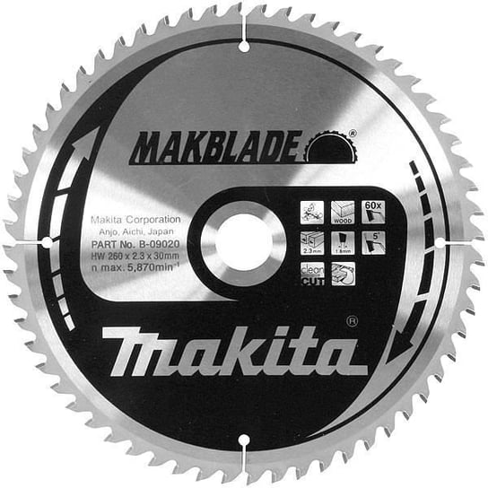 Ostrze z węglika drewna MakBlade MAKITA 305 x 30 mm - 40 zębów - B-32786 MAKITA