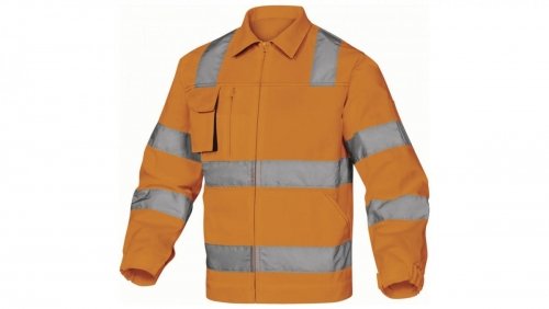Ostrzegawcza bluza robocza z bawełny i poliestru kolor pomarańczowo-szary rozmiar L M2VHVOGGT DELTA PLUS