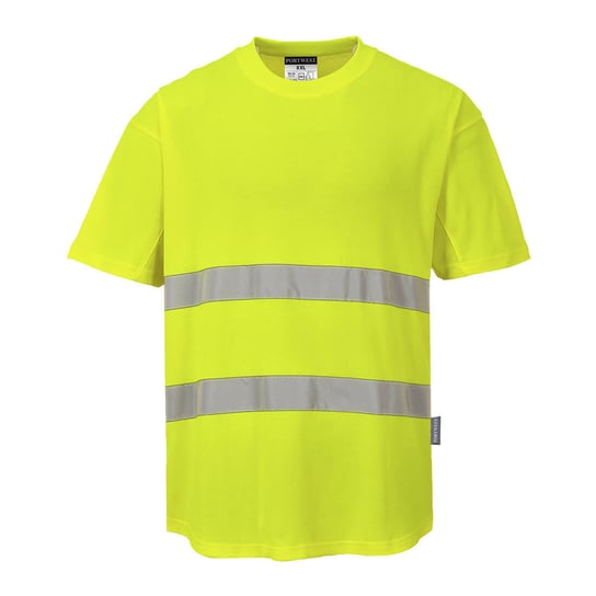 Ostrzegawczy T-shirt z panelami z siatki Żółty 2XL Portwest