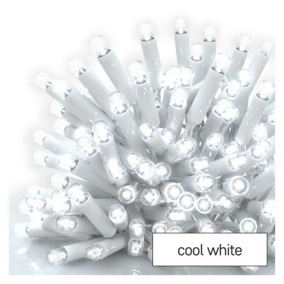 Oświetlenie łączone Profi - łańcuch 100 LED 10m zimna biel, biały przewód, IP44 Emos