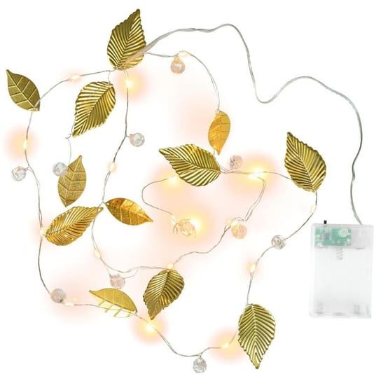 Oświetlenie perełki i złote listki, 20 diod LED, ciepła biel Nexos