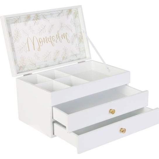 Otulające skandynawskie drewniane pudełko na biżuterię - Białe Inna marka