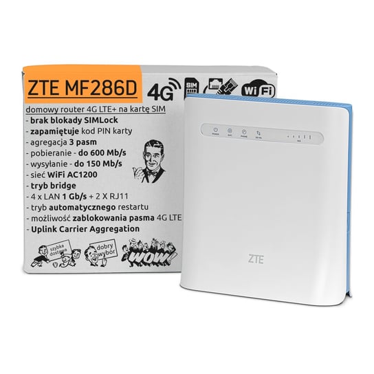 [OUTLET] ZTE MF286D router SIM WiFi 4G LTE 600 Mb/s bridge ZTE