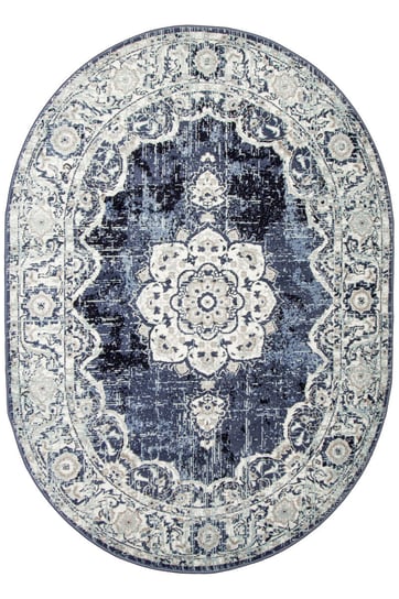 Owalny Dywan Victoria 7094A l.blue/cream o Jasny Ornament Niebieski Krem-120x170 cm Inna marka