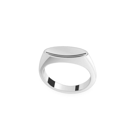 Owalny pierścionek sygnet, srebro 925, XENIA x GIORRE : ROZMIAR PIERŚCIONKA - 11 |UK:L | Φ16,00 MM, Srebro - kolor pokrycia - Pokrycie platyną GIORRE