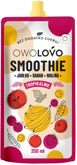 OWOLOVO Smoothie Tropikalnie Jabłko-Banan-Malina 250 ml | Owocowy Owolovo