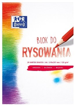 Oxford, Blok rysunkowy A4, biały Oxford