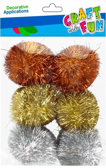 Ozdoba dekoracyjna Pompon mix kolor 6szt. 4,5cm CRAFT WITH FUN 521654 Craft With Fun