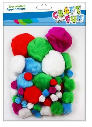 Ozdoba Dekoracyjna Pompony  Mix  Kolor Akryl Craft With Fun 463920 Craft With Fun