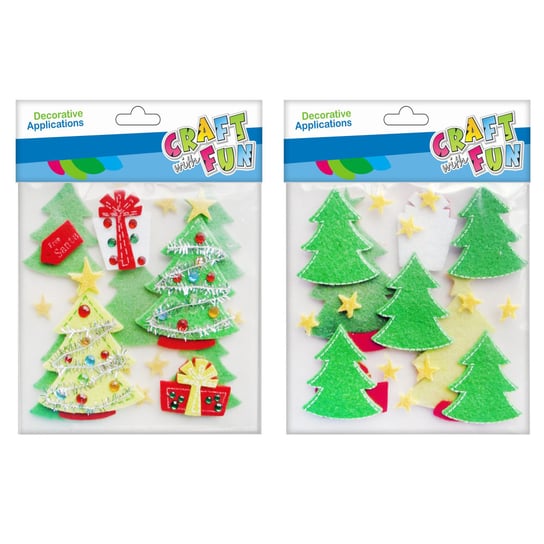 Ozdoba dekoracyjna, samoprzylepna, filcowa, Boże Narodzenie, Choinka, Craft With Fun, 463704 Craft With Fun