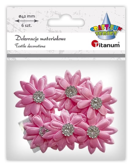 Ozdoba materiałowa Titanum Kwiaty z kryształkiem samoprzylepne Titanum