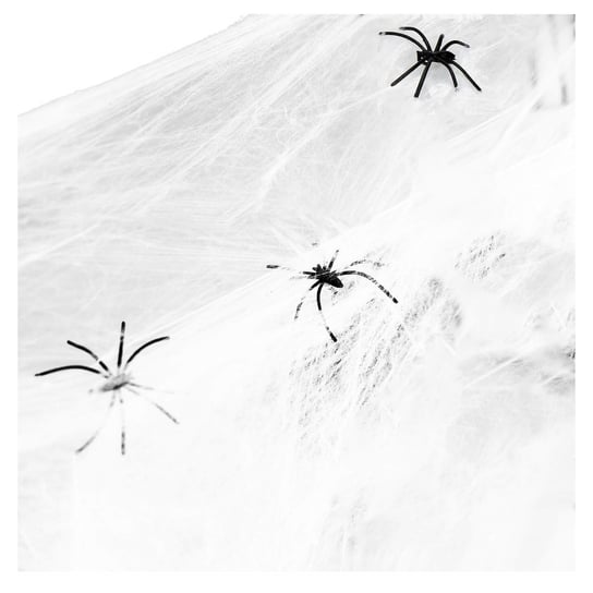 Ozdoba na Halloween pajęczyna z 2 pająkami dekoracja sieć pajęcza 1,9 m Inna marka