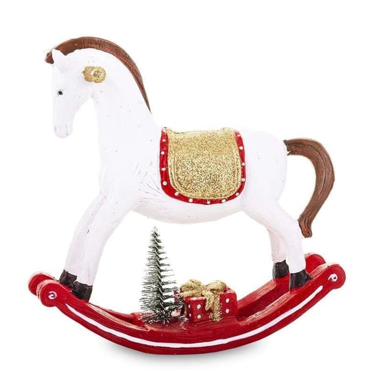 Ozdoba świąteczna biały Koń Na Biegunach wys.16cm Art-Pol
