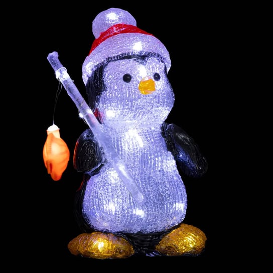 Ozdoba świetlna zewnętrzna, pingwin z akrylu, 30 LED Fééric Lights and Christmas