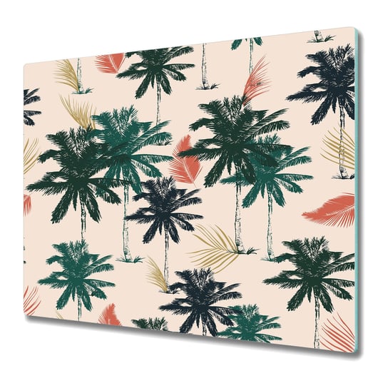 Ozdobna Deska Kuchenna ze Szkła Hartowanego 60x52 cm - Malowane palmy Coloray