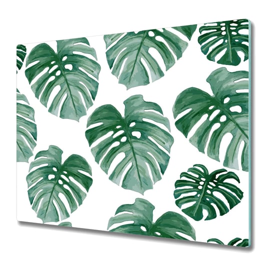 Ozdobna Deska Kuchenna ze Szkła Hartowanego 60x52 cm - Monstera liście Coloray