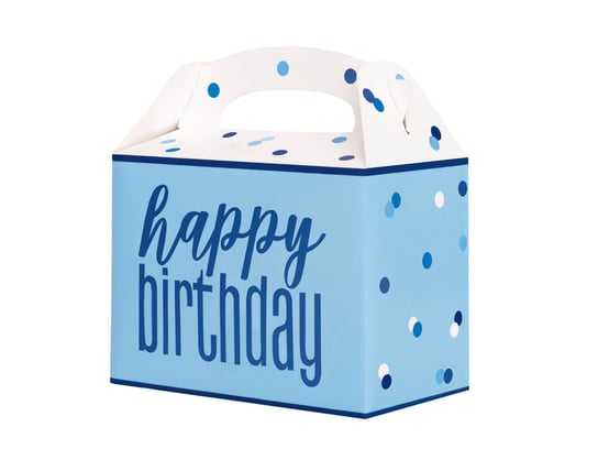 Ozdobne pudełko na ciasto urodzinowe niebieskie - 6 szt. Unique