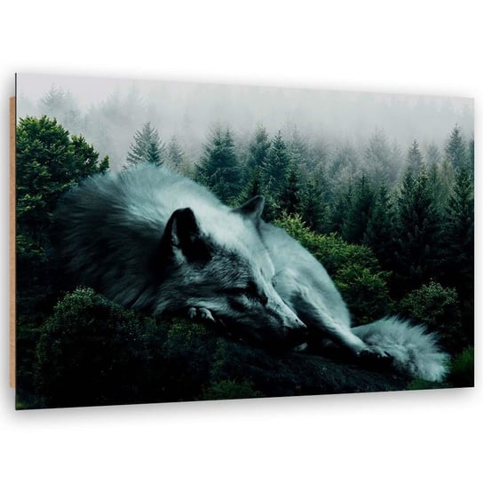 Ozdobny deco panel FEEBY, Leżący wilk abstrakcja, 70x50 cm Feeby