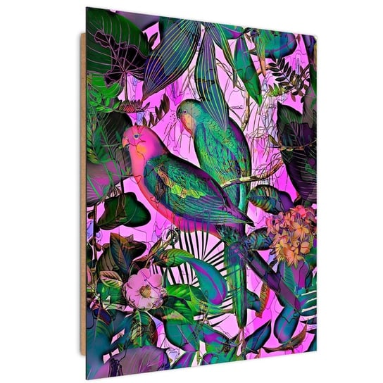 Ozdobny deco panel FEEBY, Rajskie papugi, 70x100 cm Feeby