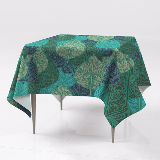 Ozdobny obrus na stół Liście tkanina do domu wzór, Fabricsy, 150x150 cm Fabricsy