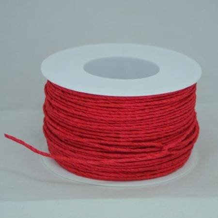 Ozdobny sznurek papierowy z drutem 100 m - czerwony CreativeHobby