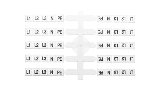 Oznacznik elastyczny do złączek szynowych EO3 /L1, L2, L3, N, PE/ 40x5szt. (200szt.) 003901816 ETI-POLAM